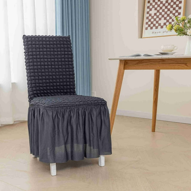Universal Seersucker Sofa Cover with Lace Skirt for All - Full Elastic Fit for Easy Installation and