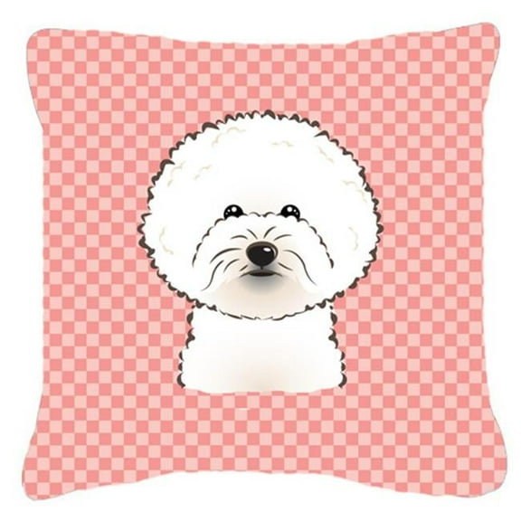 Dog Face Checkerboard Design Fabric Decorative Pillow