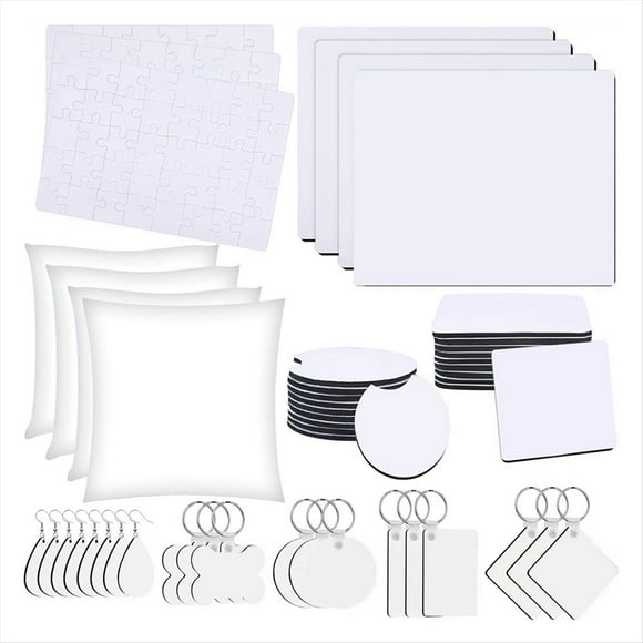 Juego de 82 Piezas de Productos en para Sublimación, Kit de Sublimación para Manualidades Navideñas, de Impresión Térmica para Manualidades