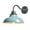 Light Blue, variant on Claxy Black Barn Style Wall Sconce with Dark Grey Gooseneck Arm