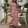 thumbnail image 6 of GEWSEY 2025 Summer Dresses for Women V Neck Boho Short Sleeve Print Casual Beach Maxi Dress (Red, XXL), 6 of 9