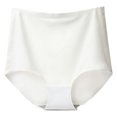 thumbnail image 3 of CFLVAEK Plus Size Womens Ice Silk Briefs High Waisted Seamless Brief Full Coverage Tummy Control Underwear(White XXL), 3 of 4