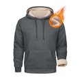 thumbnail image 5 of MGCWSH Men's Heavy Hoodie Sherpa Fleece Lined Pullover Thick Winter Hooded Sweatshirt Dark Gray XL, 5 of 9