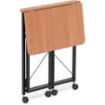 thumbnail image 7 of VGBYUJ Folding Desk with Wheels, 23.6" Small Mobile Writing Computer Table, No Assembly, Space Saving Study Desk for Dorm Office Bedroom, Teak Color, 7 of 7
