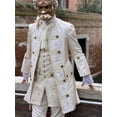 thumbnail image 3 of Traje de gala blanco rococó barroco para hombre de la década de 1770, traje de gala aristocrático de la corte del rey y el príncipe, traje de novio lujoso, 3 of 4