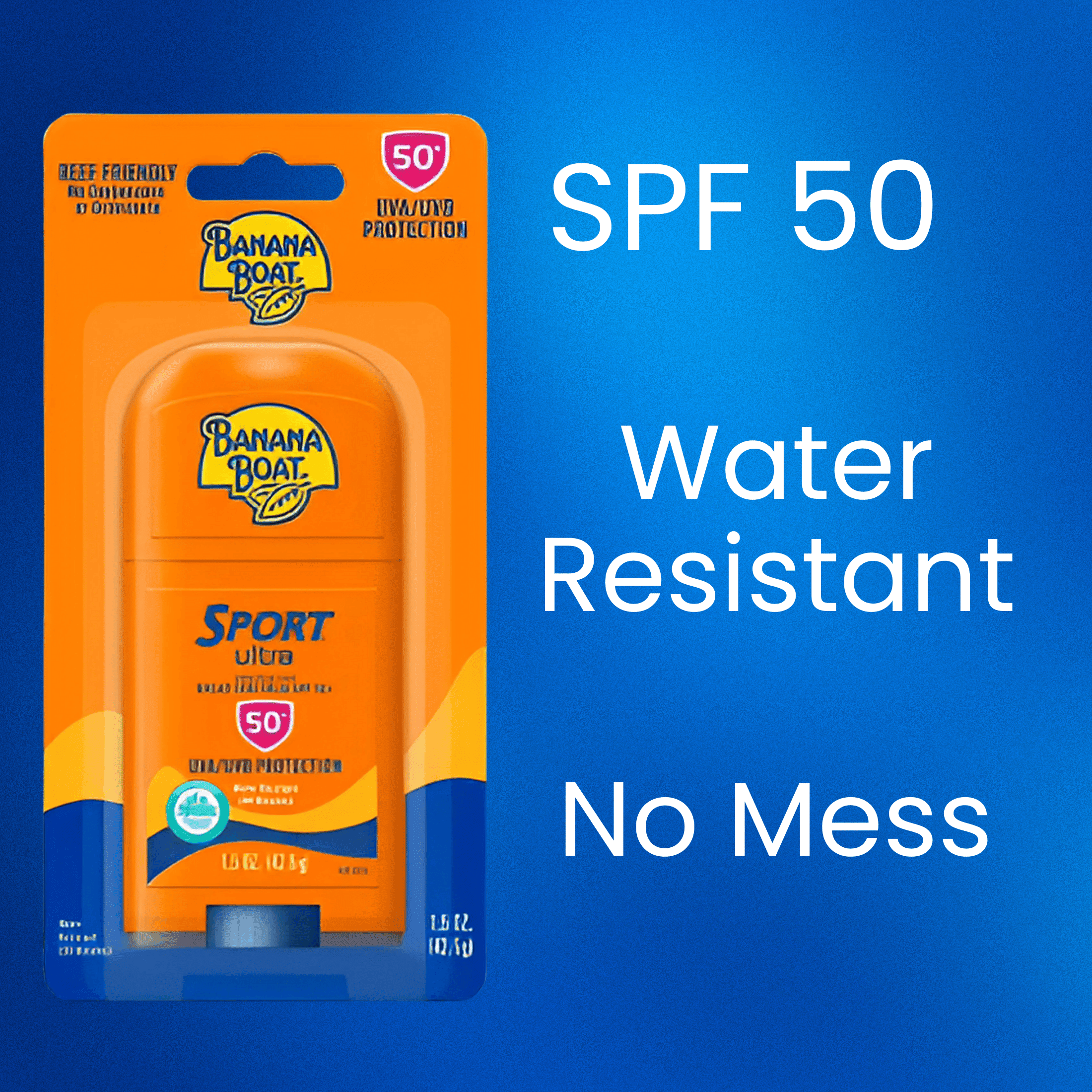 Banana Boat Sport Ultra SPF 50 Sunscreen Stick, Water Resistant, 3 Pack
