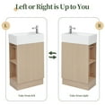 thumbnail image 5 of 18.6" Bathroom Vanity with Sink Top Combo Set, Bathroom Vanity Cabinet with Two-tier Shelf, Freestanding Single Bathroom Vanity Set with Left/Right Side Storage, Natural, 5 of 8