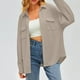 thumbnail image 4 of Camisa con bolsillos de color liso para mujer: top de punto holgado de manga larga, poliéster, versátil para primavera/otoño, tallas US 4-12, EU 34-42, 4 of 8