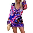 thumbnail image 3 of FASHIONWT Women 2Piece Tropical Graphic Skirts Outfit Fair Isle Button Blouse Sets, 3 of 4