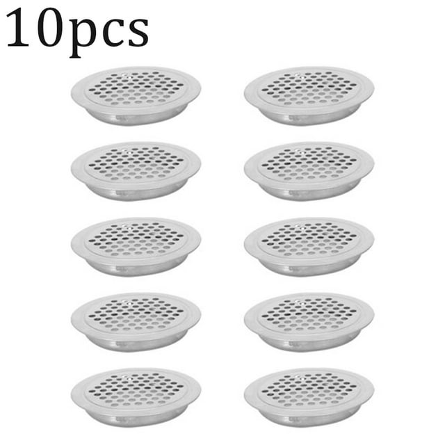 Goodhd 10Pcs Stainless Steel Air Vent Grille / Wardrobe Cabinet Metal Ventilation Plug