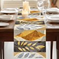 thumbnail image 3 of Retro Abstract Leaves 36 Inch Table Runner, Vintage Summer Botanical Art Farmhouse Dresser Scarf Cotton & Linen Tablerunner for Dining/Kitchen Island/Holiday Party Décor Small 13" x 36", 3 of 9