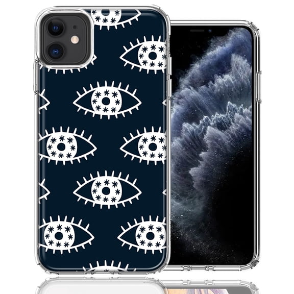 MUNDAZE For Apple iPhone 11 Starry Evil Eyes Design Double Layer Phone Case Cover