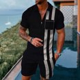 thumbnail image 1 of Vedolay Summer Casual Short Sets Men's Short Sets 2 Piece Summer Tracksuit Short Shirt and Shorts Set Casual Sport Suits,Black M, 1 of 2