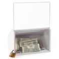 thumbnail image 4 of MCB Acrylic Donation & Ballot Box, Ticket Raffles & Drawing, Voting or Comment Box - with Safety Lock and Display Sign Holder 8"x 6"x 5" (White), 4 of 5