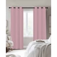 thumbnail image 4 of Solid Pink Kitchen Curtains Romantic Minimalism Abstract Denim Texture Cafe Short Curtains for Bathroom Blackout Window Curtain Grommet Small Window Treatment Drapes for Bedroom Living Room 42"x45"x2, 4 of 9
