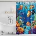 thumbnail image 4 of Ocean Coral Fish Waterproof Fabric Shower Curtain,Colorful Underwater World Seagrass Waterproof Fabric Shower Curtain for Bathroom Curtains Bathtubs Hotel Shower Curtains with 12 Hooks Stall 54x78in, 4 of 8