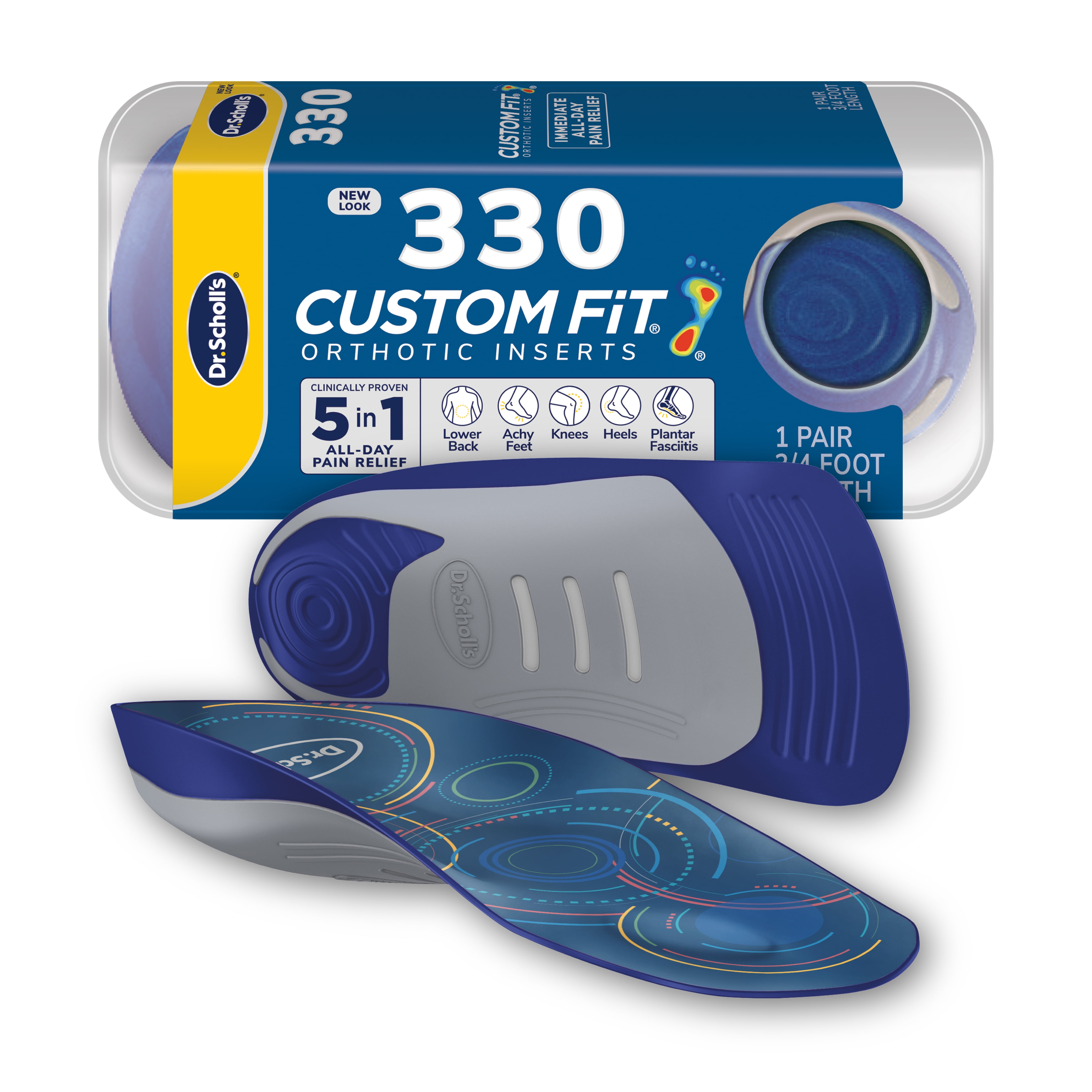 Dr. Scholl s Custom Fit Foot Orthotics 3 4 Length Inserts CF 320 All Day Pain Relief for Feet