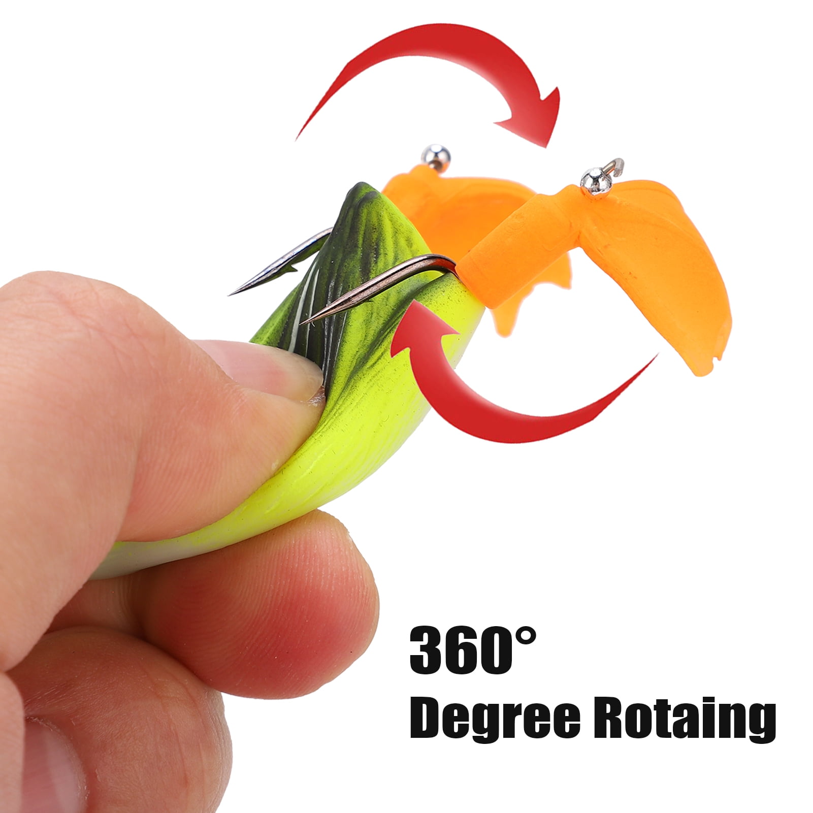 5pcs Topwater Duck Lure, 3D Rubber Floating Duck Fishing Lure with Hooks Bass  Fishing Bait 