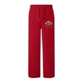 thumbnail image 4 of Brondbend Women's Athletic Pants Sweatpants for Women Joggers Elastic High Waisted Lace up Pocket Casual Print Workout Trousers Wide Leg Oversized Fall Winter Comfortable Athletic,Red, 4 of 4
