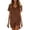 Brown, variant on Summer Dresses for Women 2026 V-Neck Casual T-Shirt Dress