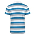 thumbnail image 5 of Gray Blue And White Stripes Men Zipper T-shirt Summer Casual Short Sleeve T-shirt Top, 5 of 7