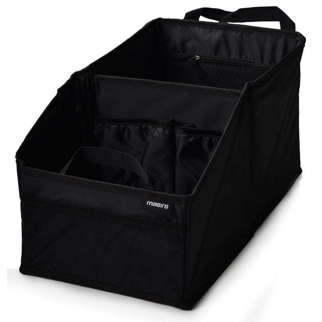 Back Seat Car Organizer - Neatly Organize Items While Traveling. Folds Flat for Easy Trunk Storage.