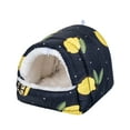 thumbnail image 2 of Dengjunhu Hamster House Semi-closed Printing Big Space Cold Protection Soft Rest And Sleep Cloth Feather Pattern Squirrel Bed for Winter, 2 of 7