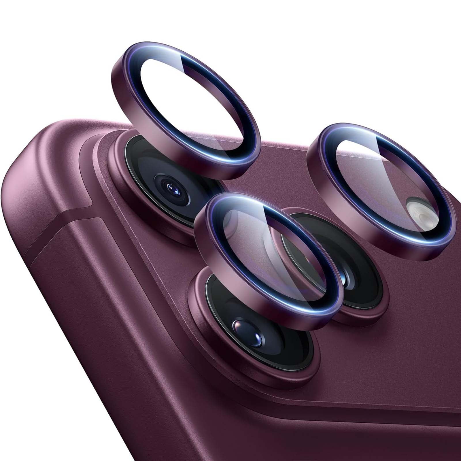 Dteck Camera Lens Protector for iPhone 18 Pro Max, 1 Pack Metal Individual Camera Cover 9H Tempered Glass Scratch-Resistant Case Friendly,Cherry Red