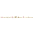 thumbnail image 4 of Gem Stone King 18K Yellow Gold Plated Silver Peach Morganite and Red Created Ruby and Round White Lab Grown Diamond Tennis Bracelet for Women (3.04 Cttw, Gemstone Birthstone, Oval 6X4MM, 7.25 inches), 4 of 4
