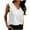 White, variant on Vibrex Women's Solid Color Linen V-Neck Tank Fashion Solid Color Back Pleated Sleeveless T-Shirt Womens Loose Casual Tank Tops Sleeveless Summer Tops