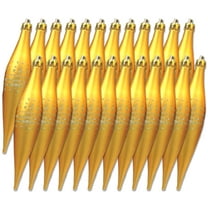24 Pack Gold Finial Ornaments with Dot Design