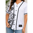 thumbnail image 5 of Taino Symbols Baseball Jersey for Men, White Black Button Up Short Sleeve Cultural Graphic Shirt MEDIUM, 5 of 11