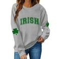 thumbnail image 1 of Besolor Chandail en Molleton pour Femmes St Patricks Day Trèfle Imprimé Manches Longues Pull Décontracté Col Rond Graphique, 1 of 4
