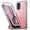 Light Pink, variant on Poetic Revolution Case for Motorola Moto G 5g 6.5" (2022), Heavy Duty Full Body Cover with Kickstand, Black