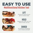 thumbnail image 4 of Culinary Couture Meat Claws Chicken Pork Shredder Tool Kitchen Gadgets & Accessories Black, 4 of 7