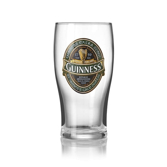 Guinness Green Collection Beer Drinking Pint Glasses | 20 oz Beer Can Glass Beer Thick Beer Glasses