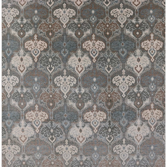 Ahgly Company Machine Washable Indoor Square Industrial Modern Puce Purple Area Rugs, 7' Square