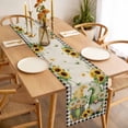thumbnail image 3 of Table Runner 70 Inches Long for Kitchen Dining, Sunflower Gnomes Dresser Scarf Farmhouse, Dining Table Decorations for Wedding/Parties, Spring Farmhouse Vintage Daisy Floral Leaf 13 x 70 In, 3 of 8