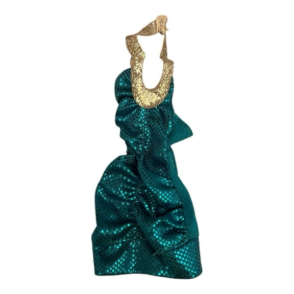 Princess Doll Clothes Doll Green Sequin Cocktail Party Dress Silver