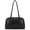 Black, variant on Bag for Women, Vegan Leather Bowling Purse with Top Handle, Double Zipper Closure