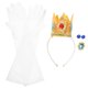thumbnail image 1 of 1 juego de accesorios de disfraz de princesa para mujeres y niñas, pendientes de aro para el pelo de corona, broche para guantes, 1 of 5