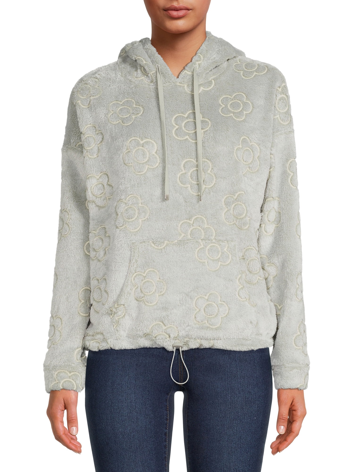 No Boundaries Juniors Conversational Plush Pullover Hoodie