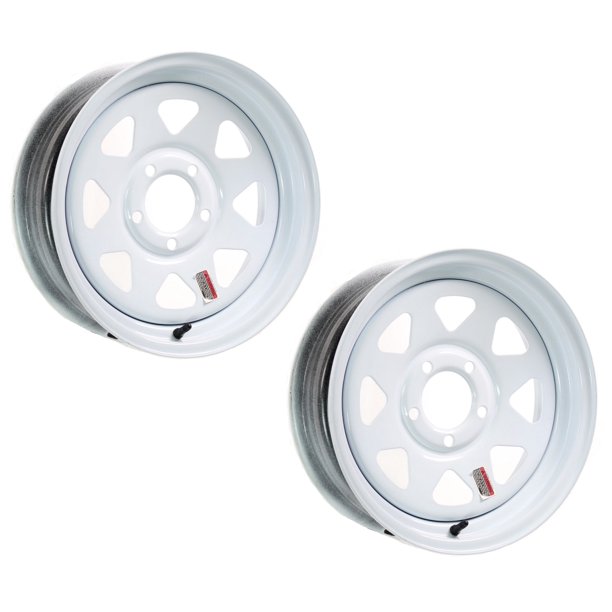 2Pack Trailer Rims 13x4.5 13 in. 5 Bolt 4.5 in. OC White Steel Spoke