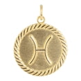 thumbnail image 2 of Reversible Pisces Zodiac Sign Charm Coin Pendant Necklace in Solid Gold (16 Inches), 2 of 4