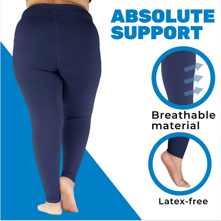 Womens Compression Footless Tights for Lymphedema 20-30mmHg - Navy, Medium