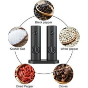 Uncahome 2 Pack Electric Salt and Pepper Grinder Set, Battery Powered - Automatic Salt Pepper Mill Grinder, Black