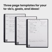 Rocketbook Fusion Digital Reusable Notebook - Black - Letter Size Eco-Friendly Notebook (8.5 x 11) - Planner, Task List, Calendar and More - Includes 1 Pen and Microfiber Cloth