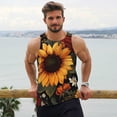 thumbnail image 6 of Gukieu Sunflower Floral Butterfly Print Men's Quick Dry Fitness Vest, Round Neck Sleeveless Fitness Bodybuilding Top-Medium, 6 of 7