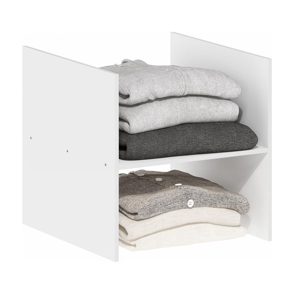 Furinno CUBICLE H-Shaped Cube Shelf Insert, Shelf Organizer Accessory, White, Fits CUBICLE Extra Thick Series