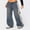 Gray, variant on Casual Jeans for Women High Waist Boyfriend Denim Pants Side Striped Baggy Wide Leg Jeans S-XL
